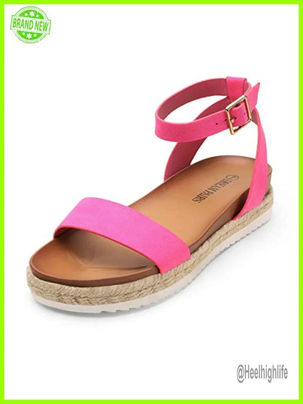 Women's Open Toe Platform Espadrille Wedge Sandals Faux Suede Ankle Strap